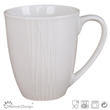 Simply Design White Porcelain Emboss Coffee Mug